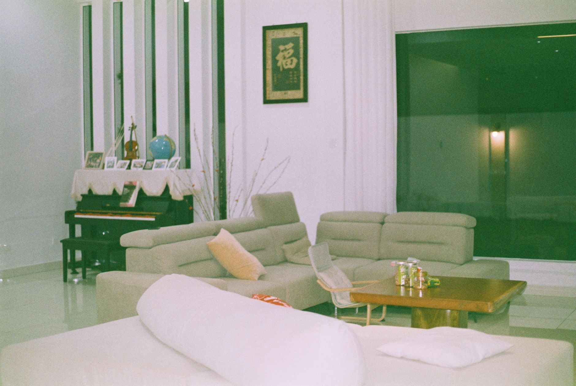 Living room interior with accent wall